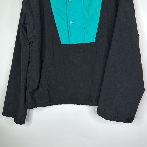 Vintage Field & Stream Nylon Pullover Retro Black Blue Jacket Size Medium - Picture 3 of 8
